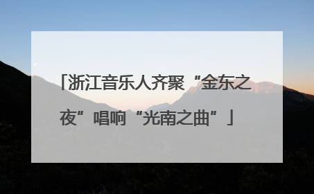 浙江音乐人齐聚“金东之夜”唱响“光南之曲”