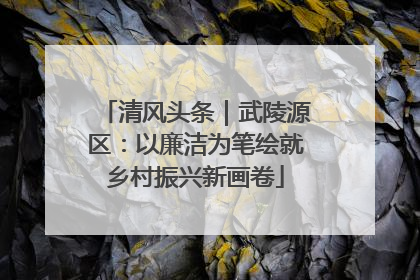 清风头条｜武陵源区：以廉洁为笔绘就乡村振兴新画卷