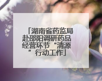 湖南省药监局赴邵阳调研药品经营环节“清源”行动工作