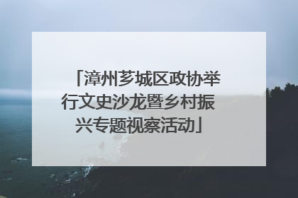 漳州芗城区政协举行文史沙龙暨乡村振兴专题视察活动