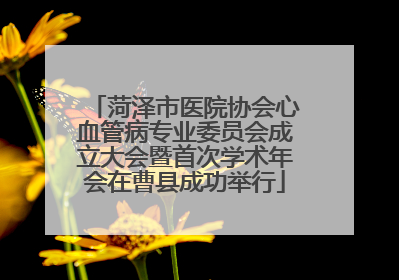 菏泽市医院协会心血管病专业委员会成立大会暨首次学术年会在曹县成功举行