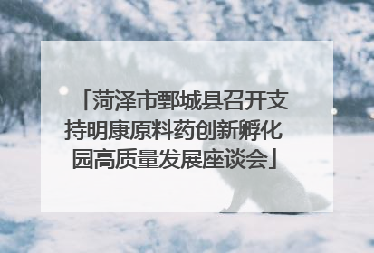 菏泽市鄄城县召开支持明康原料药创新孵化园高质量发展座谈会