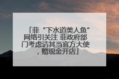 菲“下水道美人鱼”网络引关注 菲政府部门考虑请其当官方大使，赠现金开店