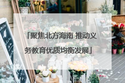 聚焦北方海南 推动义务教育优质均衡发展