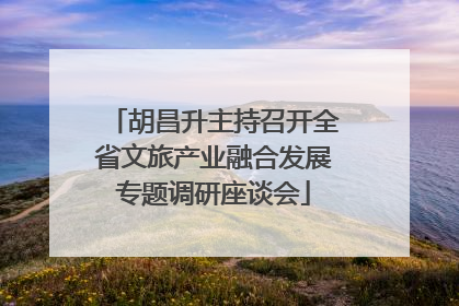 胡昌升主持召开全省文旅产业融合发展专题调研座谈会
