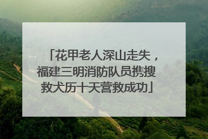 花甲老人深山走失，福建三明消防队员携搜救犬历十天营救成功