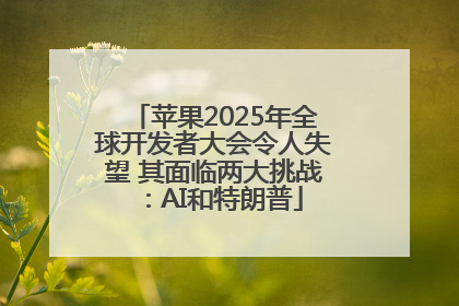 苹果2025年全球开发者大会令人失望 其面临两大挑战：AI和特朗普