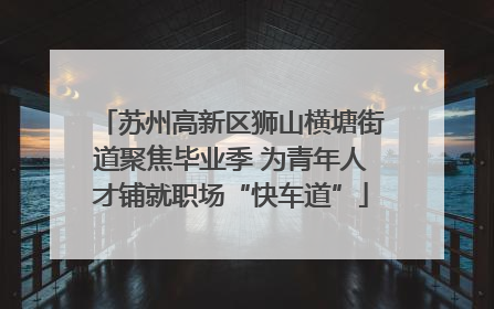 苏州高新区狮山横塘街道聚焦毕业季 为青年人才铺就职场“快车道”