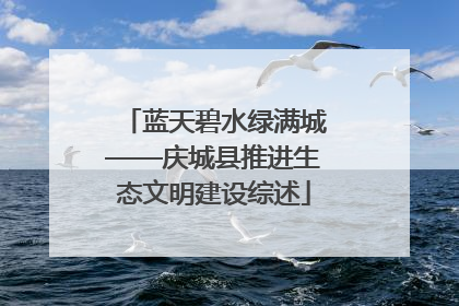 蓝天碧水绿满城——庆城县推进生态文明建设综述