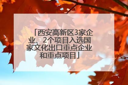 西安高新区3家企业、2个项目入选国家文化出口重点企业和重点项目