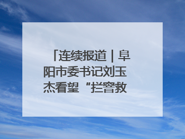 连续报道｜阜阳市委书记刘玉杰看望“拦窨救人”英勇团队