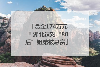 赏金174万元！湖北这对“80后”姐弟被悬赏