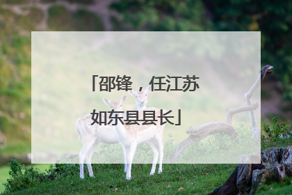邵锋，任江苏如东县县长