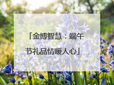 金博智慧：端午节礼品情暖人心