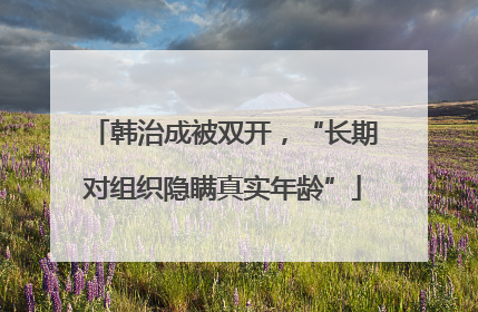 韩治成被双开，“长期对组织隐瞒真实年龄”