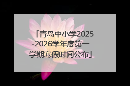 青岛中小学2025-2026学年度第一学期寒假时间公布