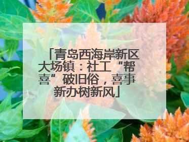 青岛西海岸新区大场镇：社工“帮喜”破旧俗，喜事新办树新风