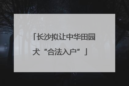 长沙拟让中华田园犬“合法入户”