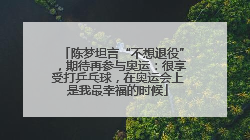 陈梦坦言“不想退役”，期待再参与奥运：很享受打乒乓球，在奥运会上是我最幸福的时候