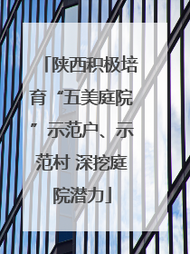 陕西积极培育“五美庭院”示范户、示范村 深挖庭院潜力