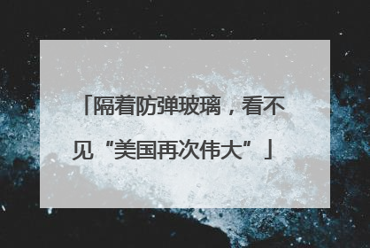 隔着防弹玻璃，看不见“美国再次伟大”