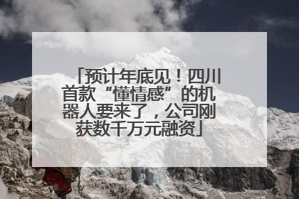 预计年底见！四川首款“懂情感”的机器人要来了，公司刚获数千万元融资