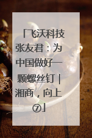 飞沃科技张友君：为中国做好一颗螺丝钉｜湘商，向上⑦