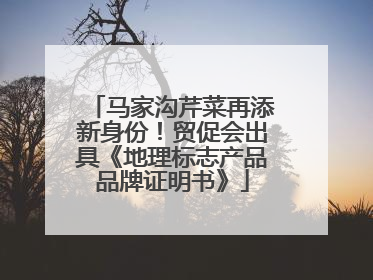 马家沟芹菜再添新身份！贸促会出具《地理标志产品品牌证明书》
