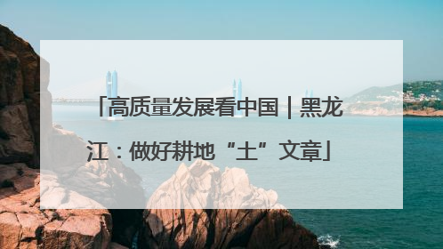 高质量发展看中国｜黑龙江：做好耕地“土”文章
