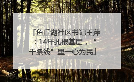 鱼丘湖社区书记王萍：14年扎根基层，“千条线”里一心为民
