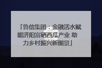 鲁信集团：金融活水赋能济阳富硒西瓜产业 助力乡村振兴新图景