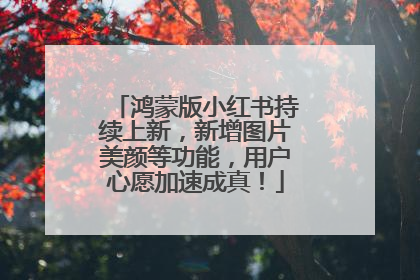 鸿蒙版小红书持续上新，新增图片美颜等功能，用户心愿加速成真！