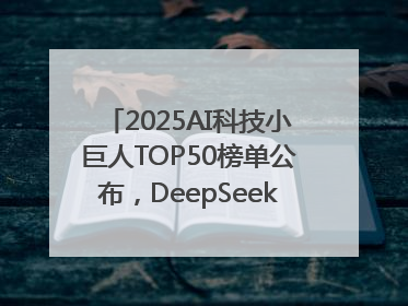 2025AI科技小巨人TOP50榜单公布，DeepSeek、宇树科技、蘑菇车联等企业荣誉上榜