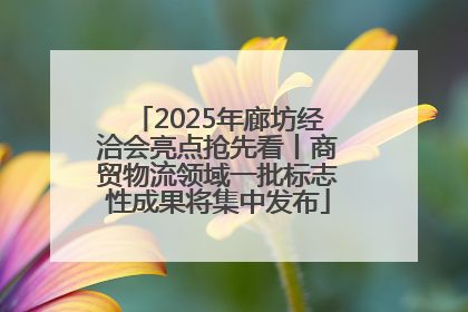 2025年廊坊经洽会亮点抢先看丨商贸物流领域一批标志性成果将集中发布
