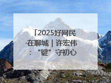 2025好网民·在聊城｜许宏伟：“键”守初心 “网”护平安