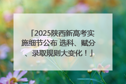 2025陕西新高考实施细节公布 选科、赋分、录取规则大变化！