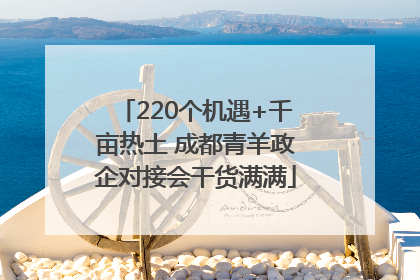 220个机遇+千亩热土 成都青羊政企对接会干货满满
