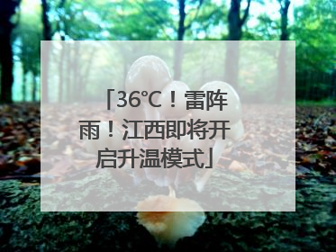 36℃！雷阵雨！江西即将开启升温模式