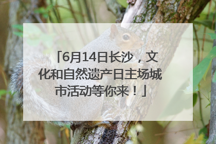 6月14日长沙，文化和自然遗产日主场城市活动等你来！