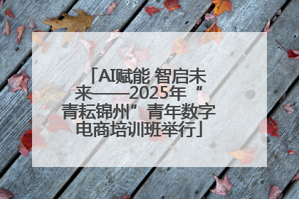 AI赋能 智启未来——2025年“青耘锦州”青年数字电商培训班举行
