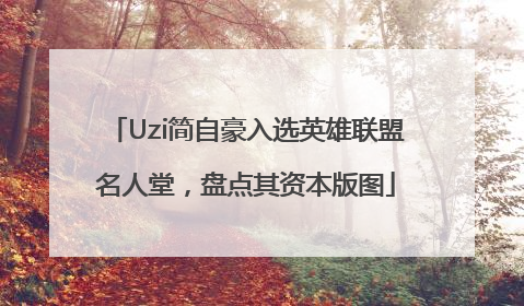 Uzi简自豪入选英雄联盟名人堂，盘点其资本版图